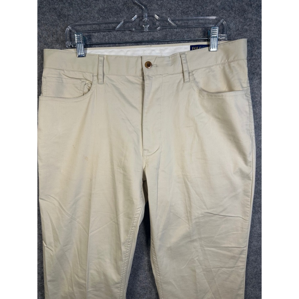 Polo Golf Ralph Lauren Mens KhakiTanTailored Fit Pants 33/32 CottonBlend Stretch